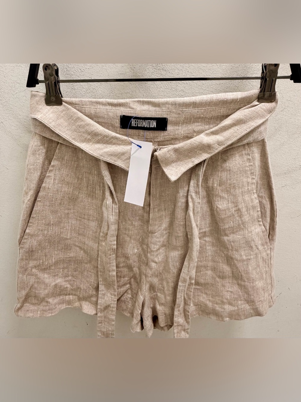 Reformation Linen Tie Waist Shorts - Size 2